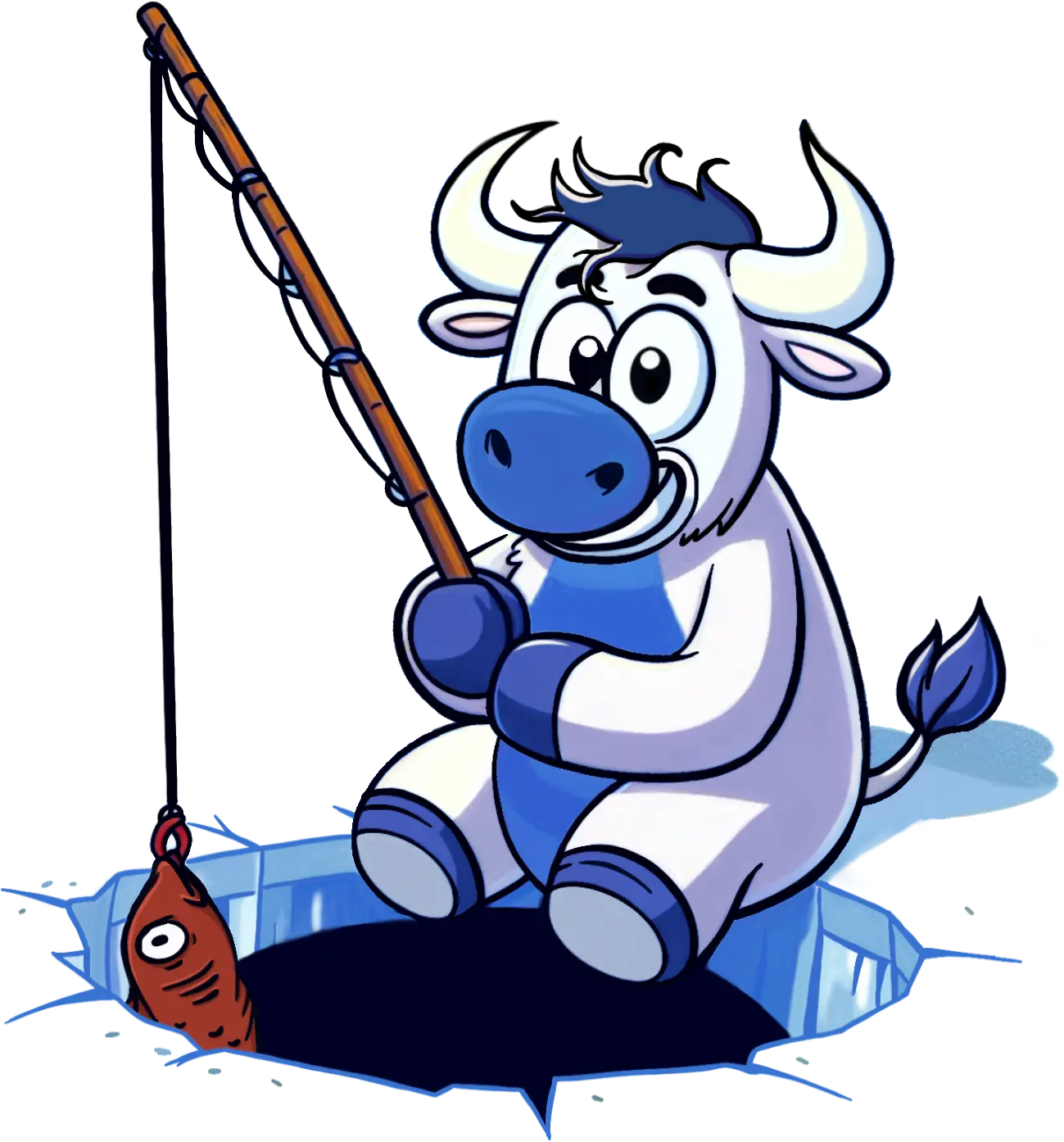 Mascota de Congelados Tauro pescando